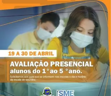 Alunos das Escolas Municipais Terão Avaliação Presencial