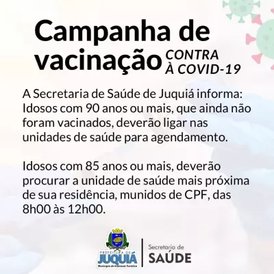 Campanha de Vacinação Contra a COVID-19 para Maiores de 85 Anos