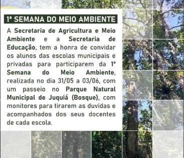 1ª Semana do Meio Ambiente - de 31 Mai a 03 Jun