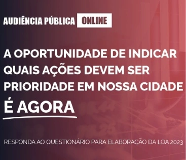 Imagem Audiência Pública Online para Coleta de Sugestão Popular para Elaboração da LOA 2023