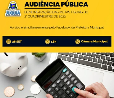 Imagem Audiência Pública para Demonstração das Metas Fiscais do 2° Quadrimestre de 2022