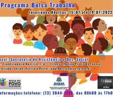 Imagem Programa Bolsa Trabalho está com Inscrições Abertas - Julho